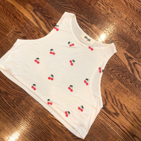 Cherries crop tank loose fit scoop SO CUTE CHERRY - Picture 4 of 5